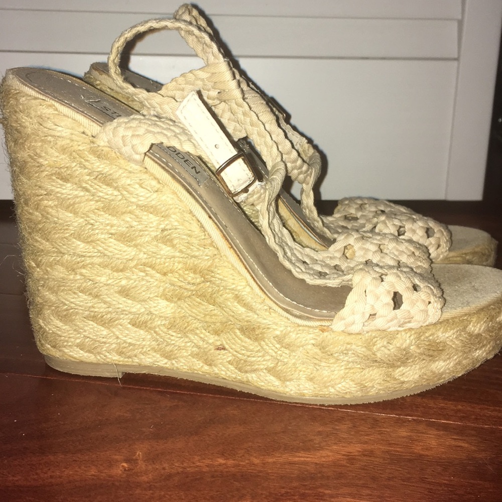 Beige wedges